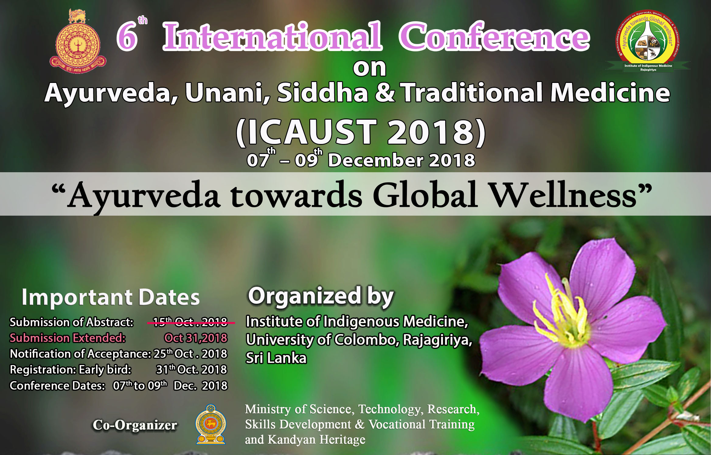 ICAUST 2018-Abstract submission deadline extended