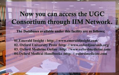 The IIM Library Gladly Announces – the Availability of UGC Consortium