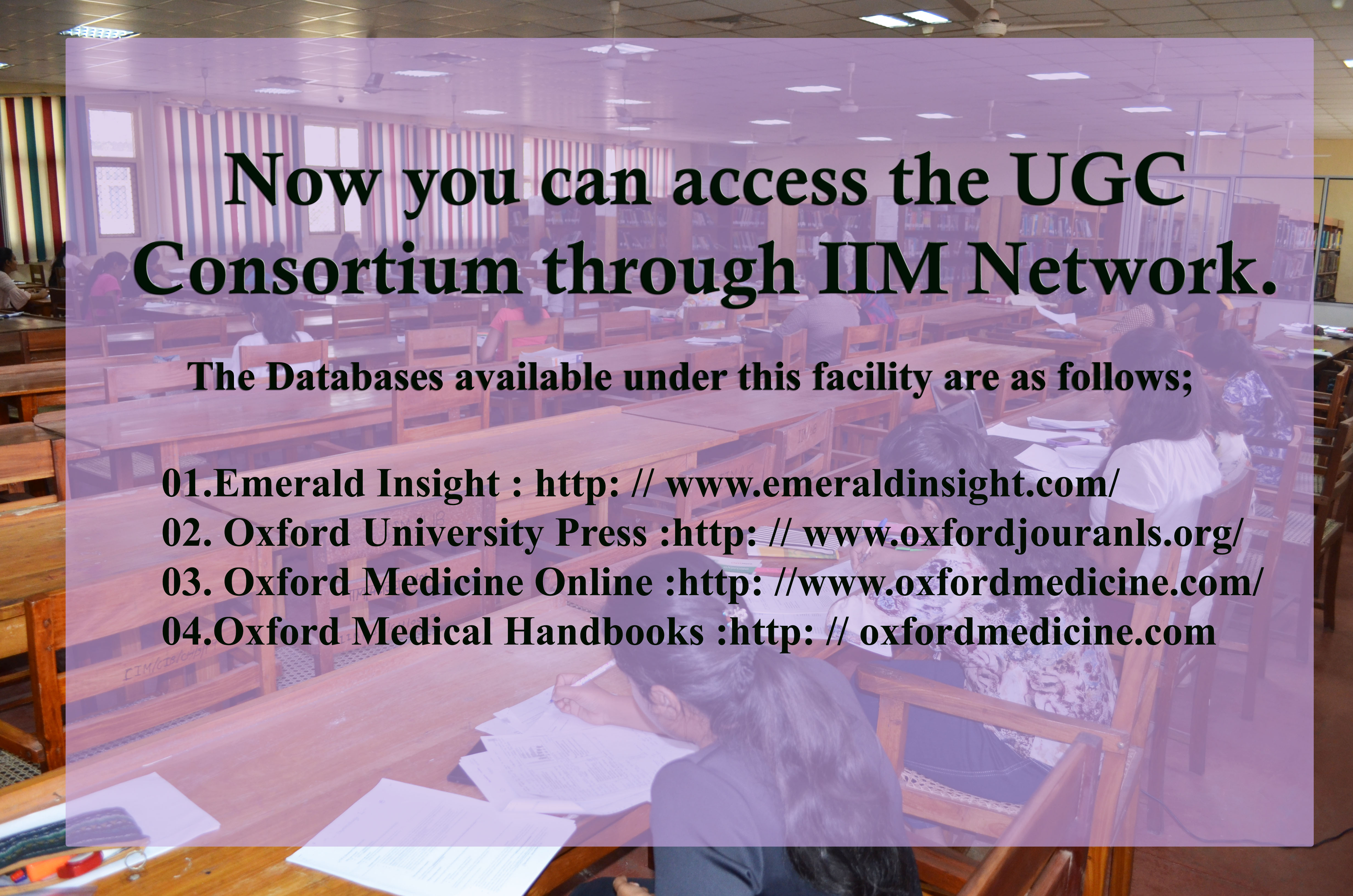 The IIM Library Gladly Announces – the Availability of UGC Consortium