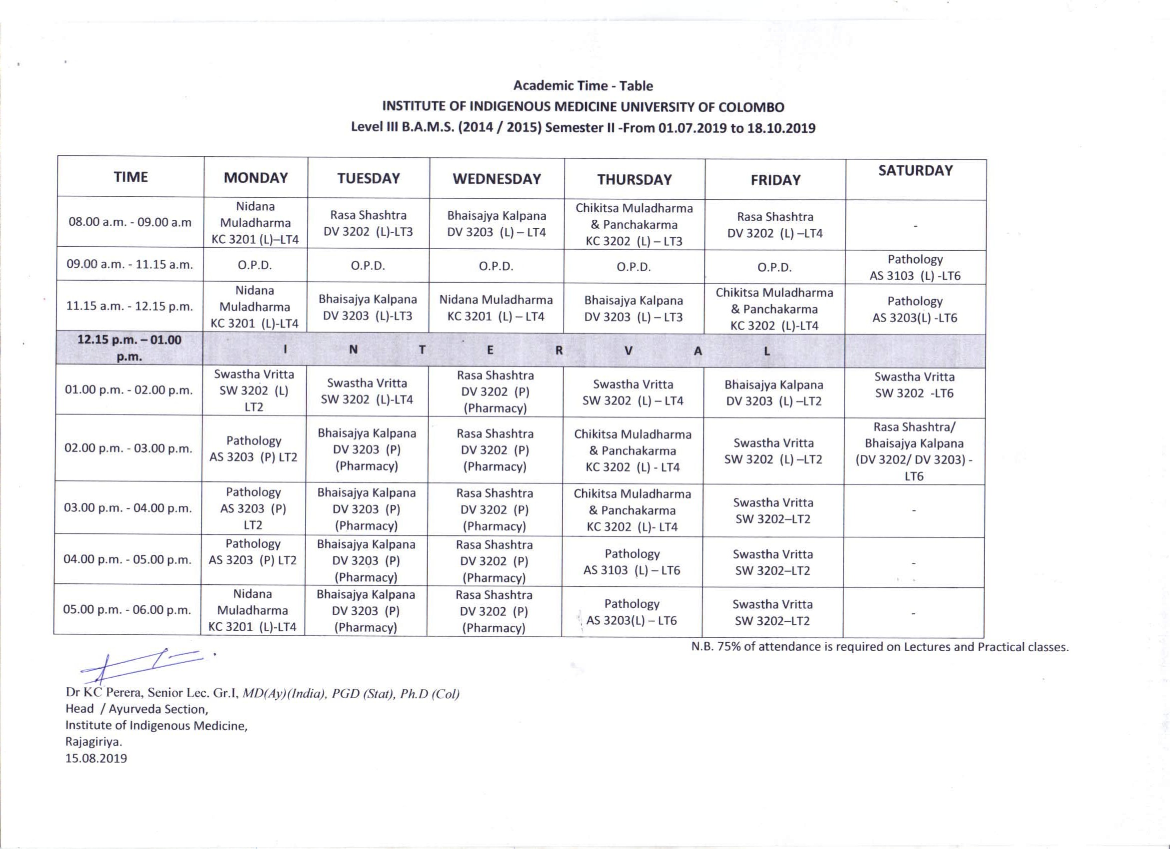 level-iii-b-a-m-s-2014-2015-second-semester-revised-academic-time-table-faculty-of