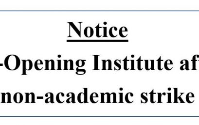 Re-Opening Institute after non-academic strike
