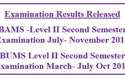 Examination Results Released BAMS/BUMS Level II