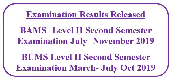Examination Results Released BAMS/BUMS Level II