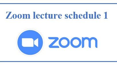 Zoom lecture schedule 1