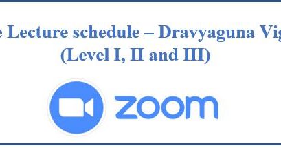 Online Lecture schedule – Dravyaguna Vignana (Level I,II and III)