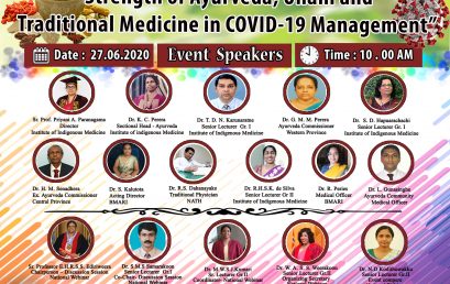National Webinar on “Strength of Ayurveda, Unani and Traditional Medicine in COVID -19 Management”