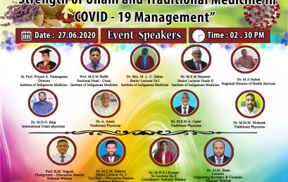 National  Webinar  on  “Strength of  Unani  and  Traditional Medicine  in  COVID -19  Management”