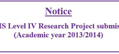 BAMS Level IV Research Project submission (Academic year 2013/2014)