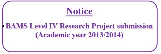 BAMS Level IV Research Project submission (Academic year 2013/2014)