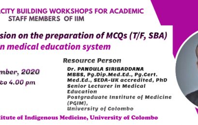 Webinar: Interactive session on the preparation of MCQ (T/F, SBA) in medical education system