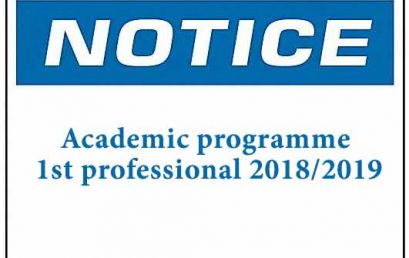 Academic programme 1st professional 2018/2019