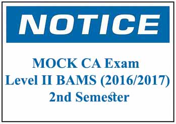 MOCK CA Exam : Level II BAMS (2016/2017) 2nd Semester