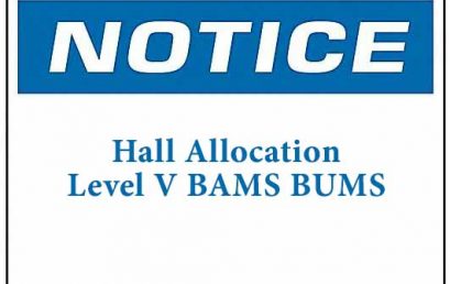 Hall Allocation: Level V BAMS BUMS