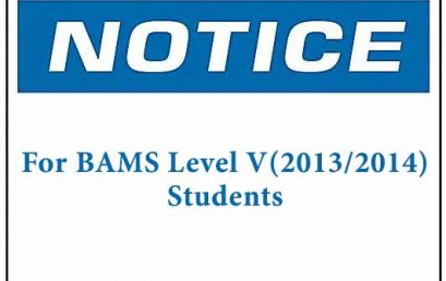 Notice for BAMS Level V (2013/2014) Students
