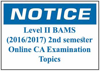Level II BAMS (2016/2017) 2nd semester Online CA Examination Topics