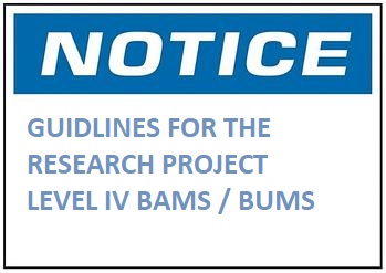 GUIDLINES FOR THE RESEARCH PROJECT -LEVEL IV BAMS / BUMS