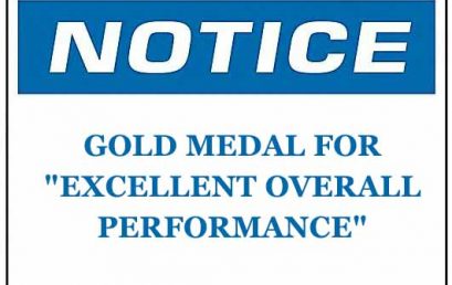 NOTICE : GOLD MEDAL FOR “EXCELLENT OVERALL PERFORMANCE”