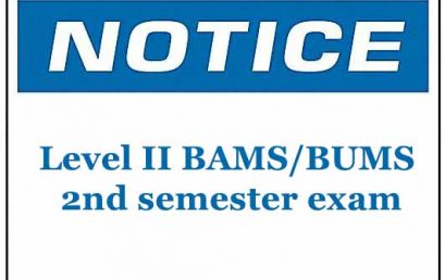Notices – Level II BAMS/BUMS 2nd semester exam