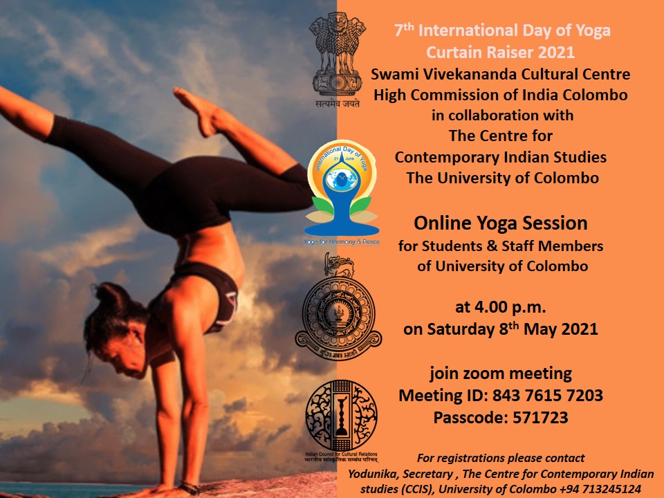 Yoga Session : organize by CGU Jointly with Centre for Contemporary Indian Studies (CCIS) University of Colombo