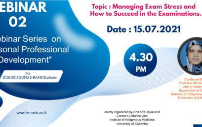 Webinar : Managing Exam Stress and How to Succeed in the Examinations