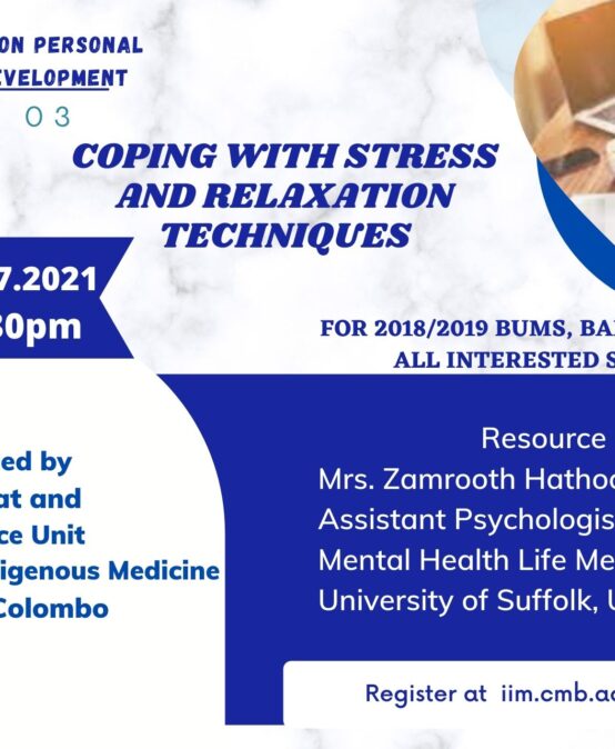 Webinar :  “Coping With Stress and Relaxation Techniques”