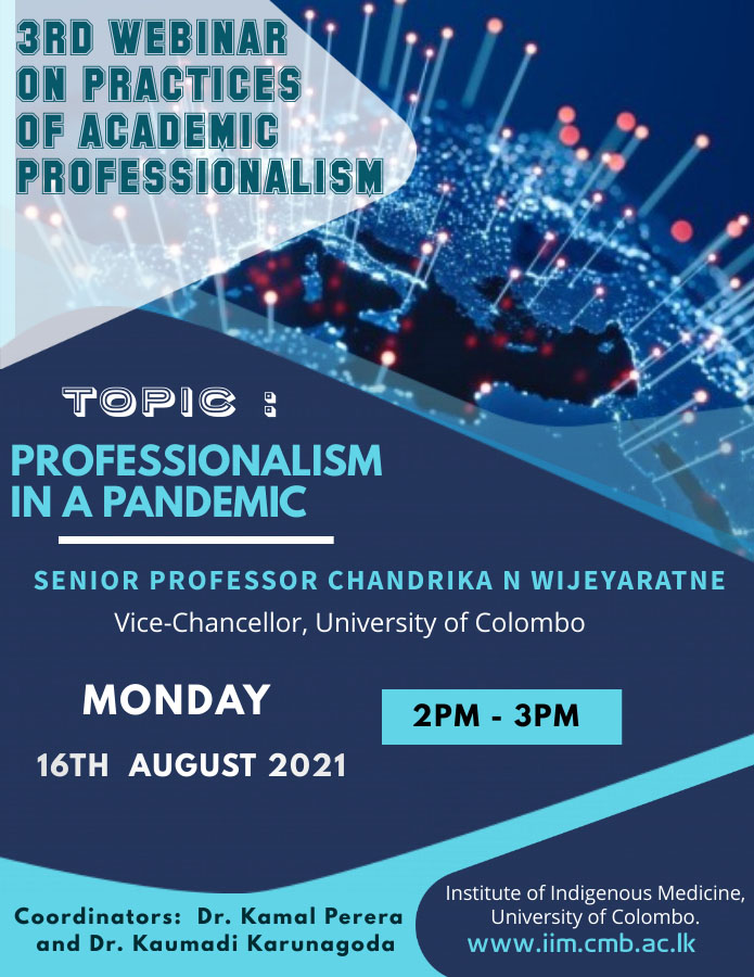 3rd Webinar on Academic Professionalism