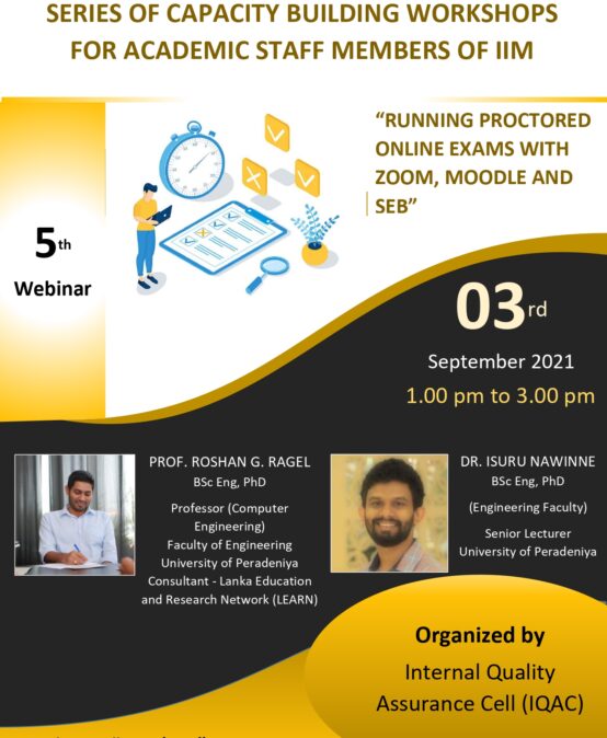 WEBINAR :  “RUNNING PROCTORED ONLINE EXAMS WITH ZOOM, MOODLE AND SEB”
