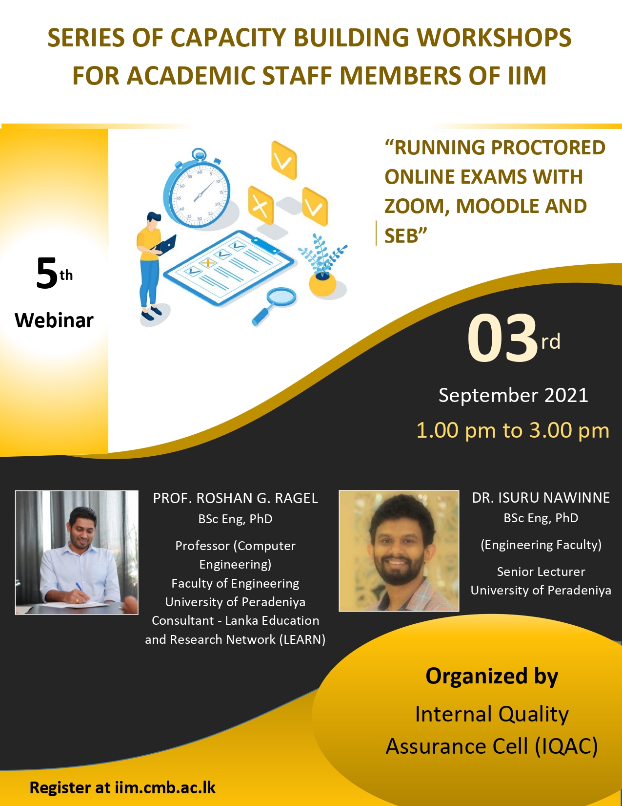 WEBINAR :  “RUNNING PROCTORED ONLINE EXAMS WITH ZOOM, MOODLE AND SEB”