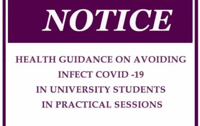 HEALTH GUIDANCE ON AVOIDING INFECT COVID -19 IN UNIVERSITY STUDENTS IN PRACTICAL SESSIONS