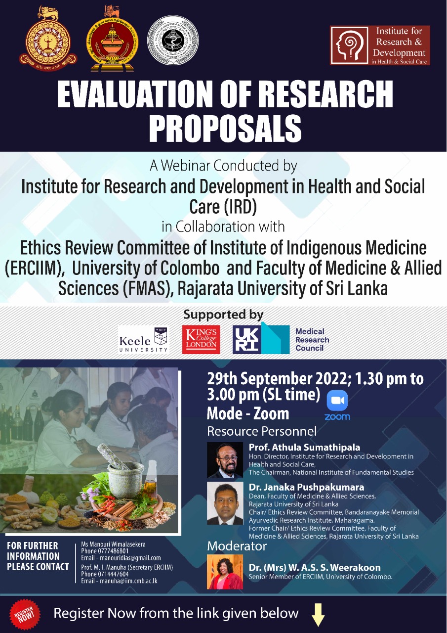 Webinar on “Evaluation of Research Proposals”