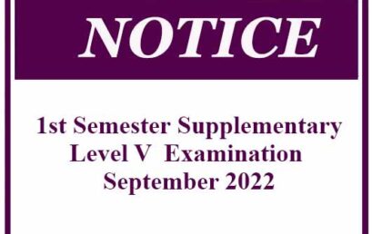 Level V 1st Semester Supplementary Examination – September 2022