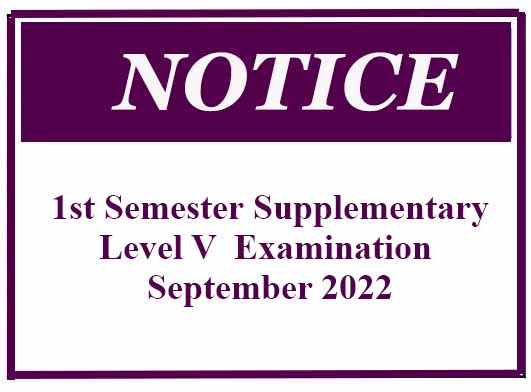 Level V 1st Semester Supplementary Examination – September 2022