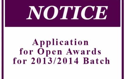 Application for Open Awards for 2013/2014 Batch