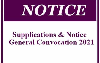 Supplications & Notice – General Convocation 2021