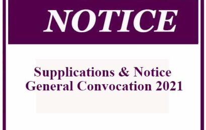Supplications & Notice – General Convocation 2021