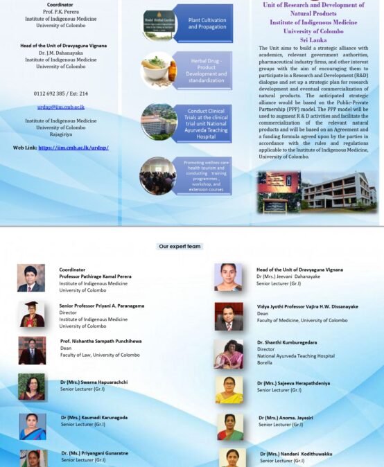 Flyer of Unit of Research and Development of Natural Products – IIM
