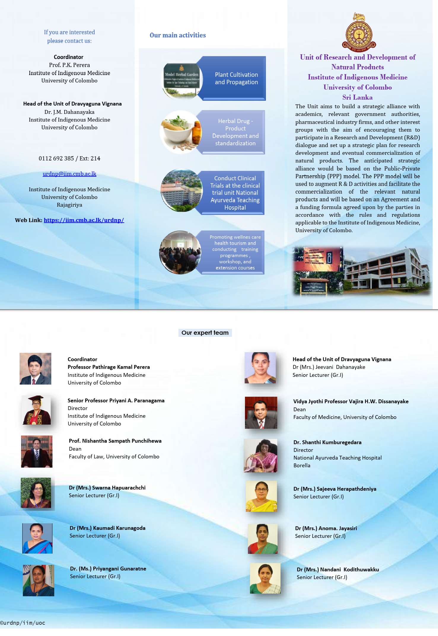 Flyer of Unit of Research and Development of Natural Products – IIM