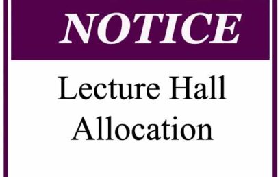 Notice for Lecture Hall Allocation