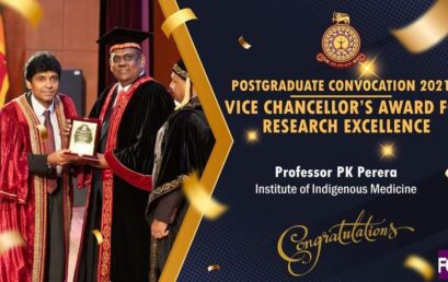 Professor PK Perera 3rd time achieved the VICE CHANCELLOR’S AWARD FOR RESEARCH EXCELLENCE – 2021 at PG Convocation of UOC , 2023