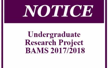 Undergraduate Research Project – BAMS 2017/2018