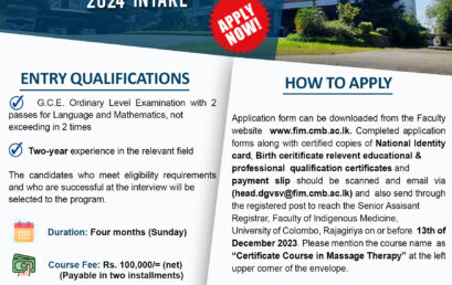 Certificate Course in Massage Therapy – 2024