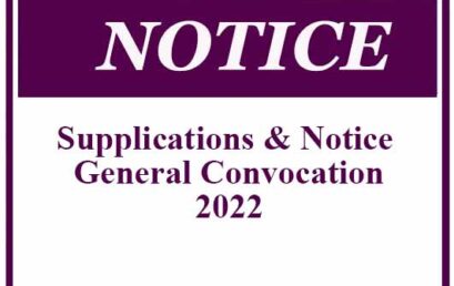 Supplications & Notice – General Convocation 2022