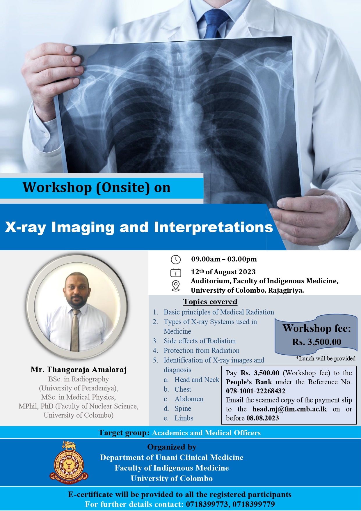 Workshop on X-ray imaging and interpretations