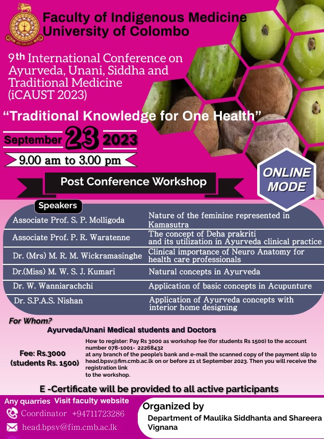 Post- Conference Workshop- “Traditional Knowledge for One Health”