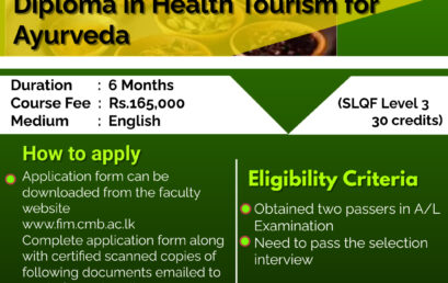 Diploma in Health Tourism for Ayurveda