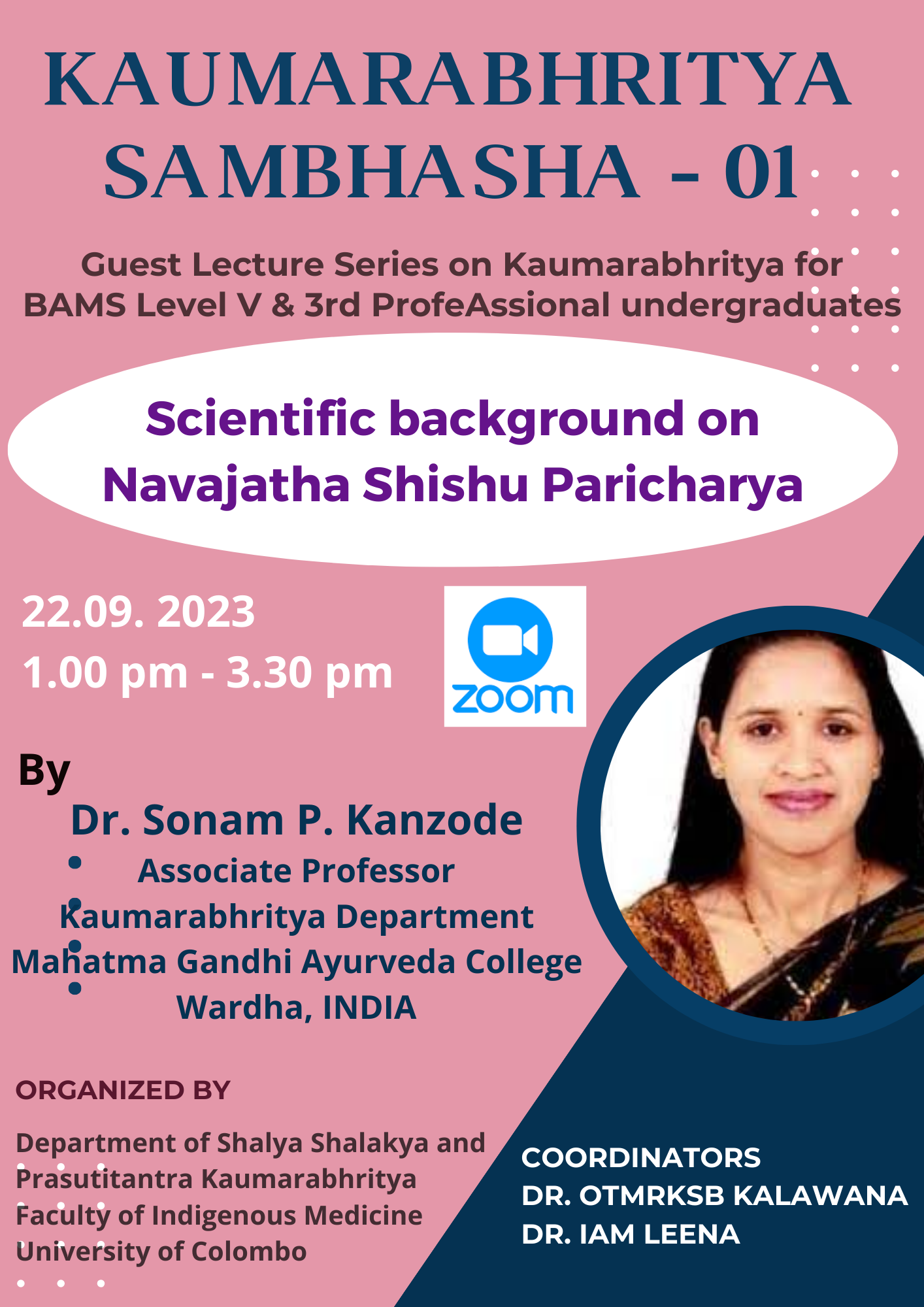 KAUMARABHRITHYA SAMBHASHA -Guest Lecture Series for Students  – Faculty of Indigenous Medicine