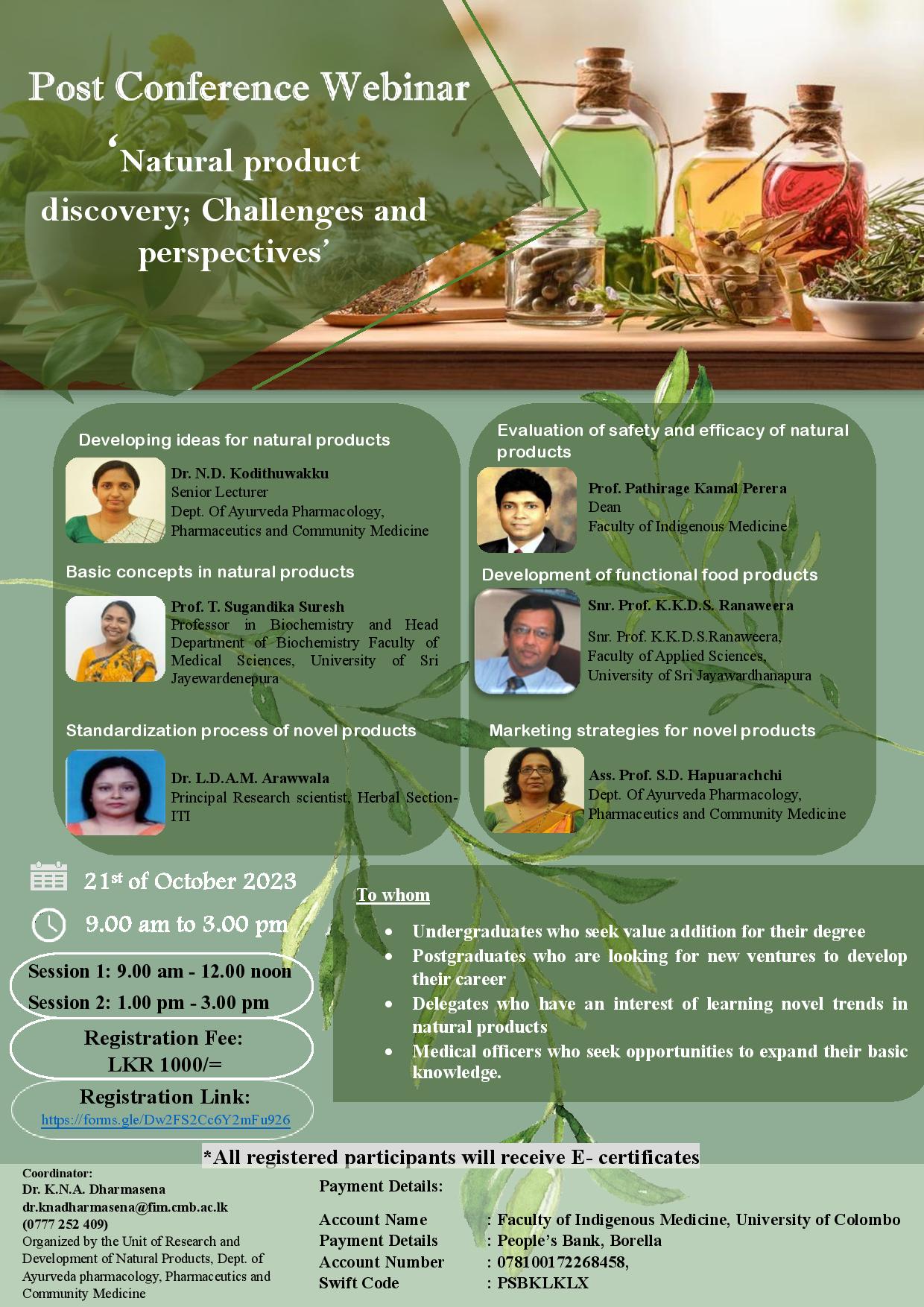 Post conference workshop – Department of Dravyaguna vignana and Swastavritta