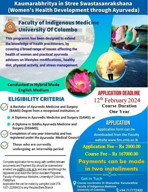 Postgraduate Diploma in Women’s Health Development Through Ayurveda