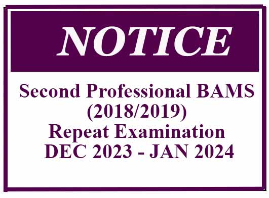 Second Professional BAMS (2018/2019) Repeat Examination DEC 2023 – JAN 2024
