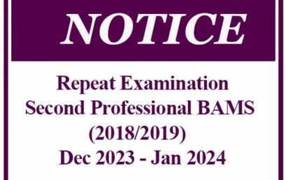 Second Professional BAMS (2018/2019) Repeat Examination Dec 2023 – Jan 2024